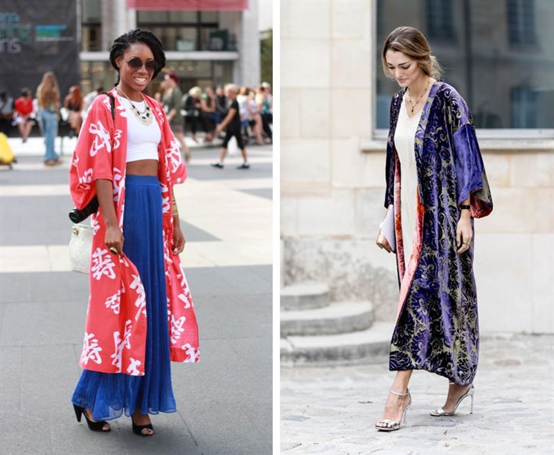 С чем носить платье-халат кимоно #12