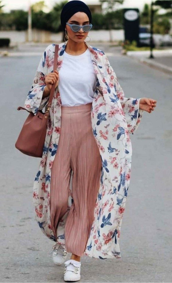 С чем носить платье-халат кимоно #18