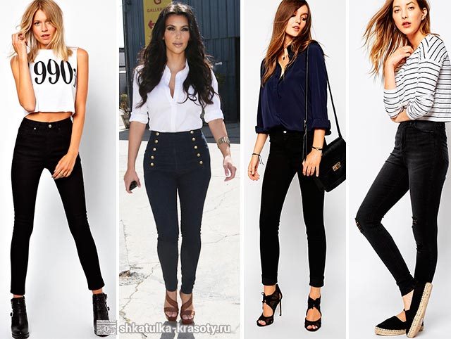 С чем носить черные джинсы, фото-образы — 2023 #38