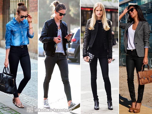 С чем носить черные джинсы, фото-образы — 2023 #37