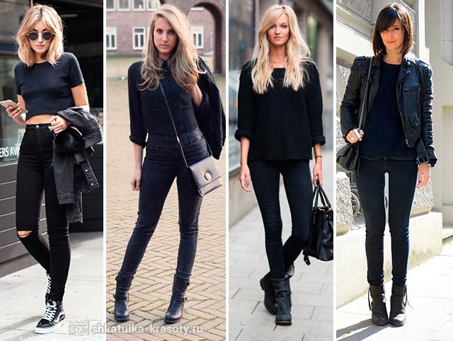 С чем носить черные джинсы, фото-образы — 2023 #9