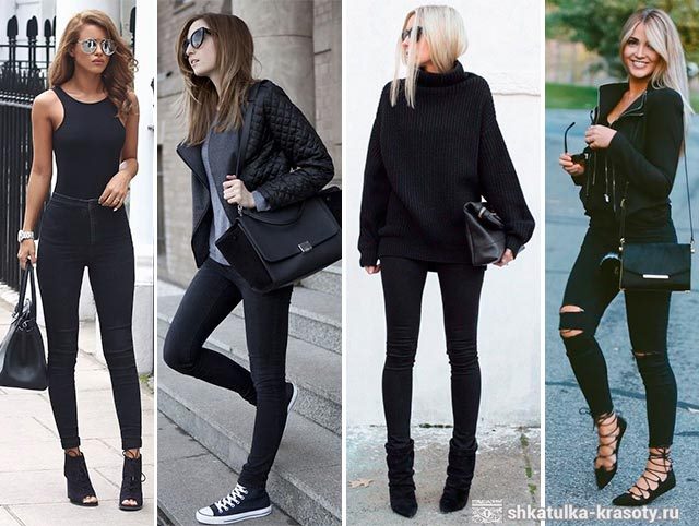 С чем носить черные джинсы, фото-образы — 2023 #11
