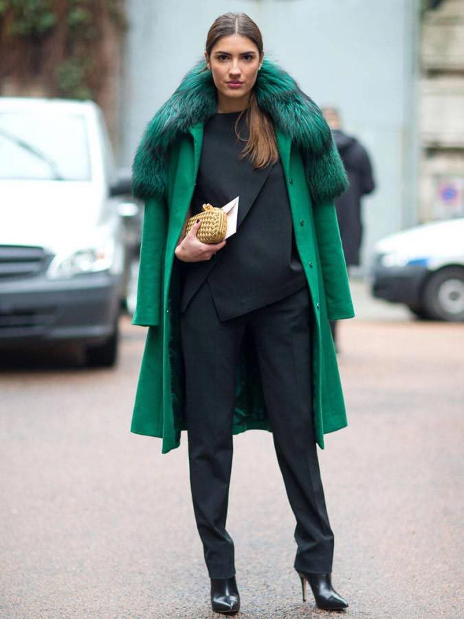 Зеленое пальто темных, ярких оттенков – с чем носить, фото #20