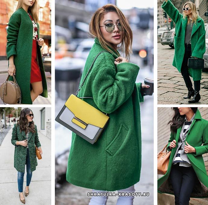 Зеленое пальто темных, ярких оттенков – с чем носить, фото #1