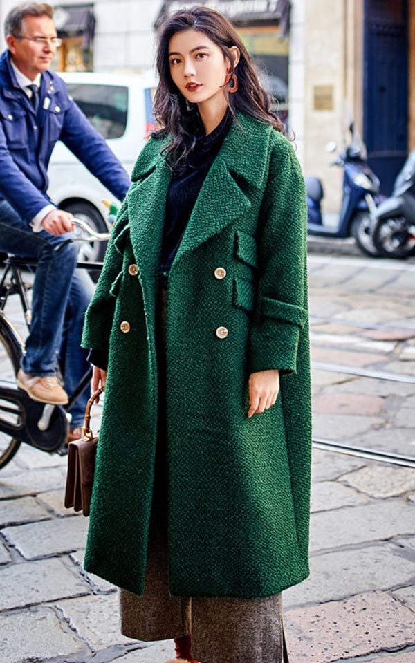 Зеленое пальто темных, ярких оттенков – с чем носить, фото #21