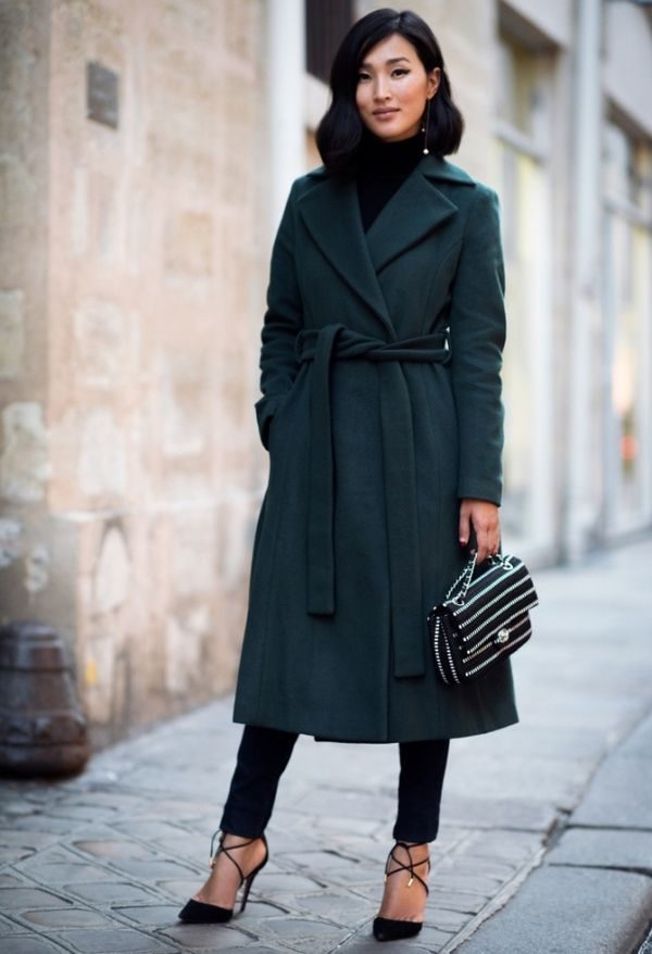 Зеленое пальто темных, ярких оттенков – с чем носить, фото #44