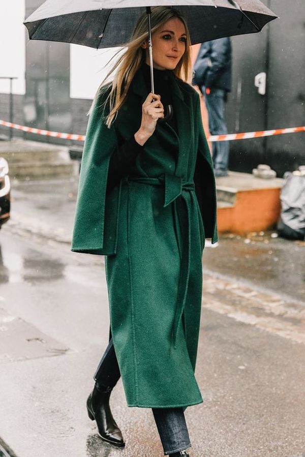 Зеленое пальто темных, ярких оттенков – с чем носить, фото #17