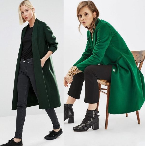 Зеленое пальто темных, ярких оттенков – с чем носить, фото #26