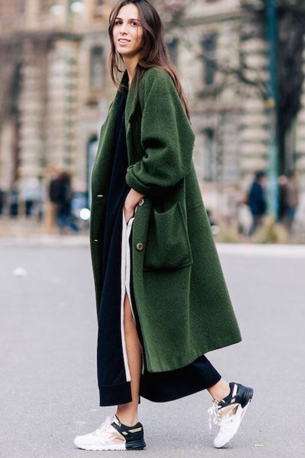 Зеленое пальто темных, ярких оттенков – с чем носить, фото #72