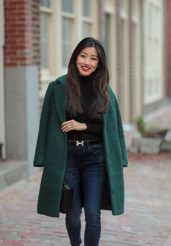 Зеленое пальто темных, ярких оттенков – с чем носить, фото #27