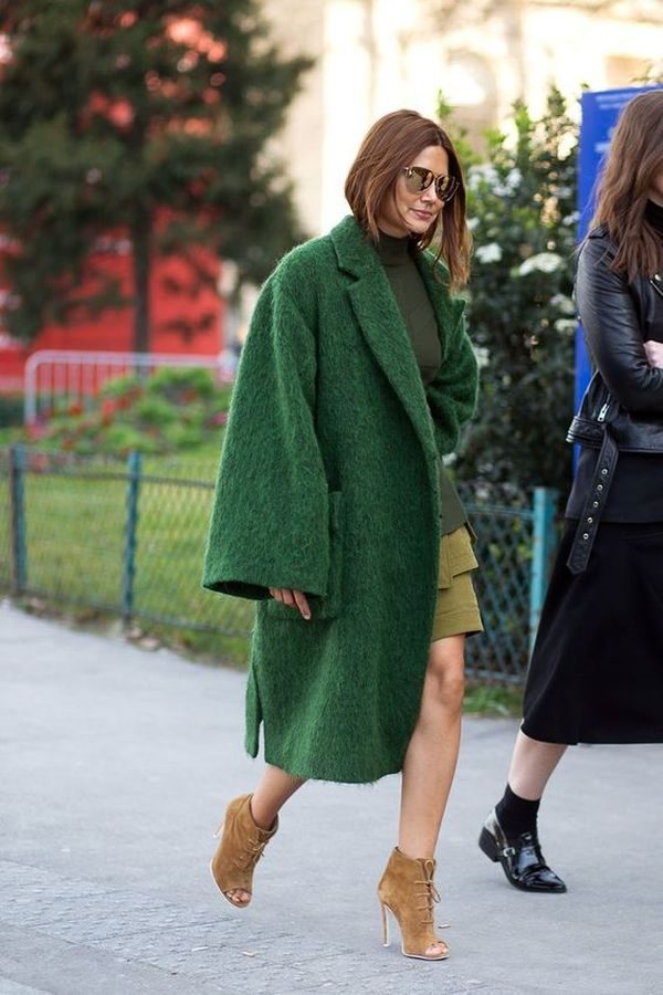 Зеленое пальто темных, ярких оттенков – с чем носить, фото #22