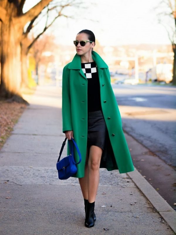 Зеленое пальто темных, ярких оттенков – с чем носить, фото #16