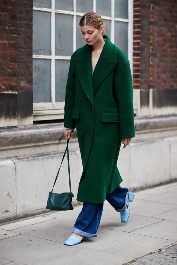 Зеленое пальто темных, ярких оттенков – с чем носить, фото #19