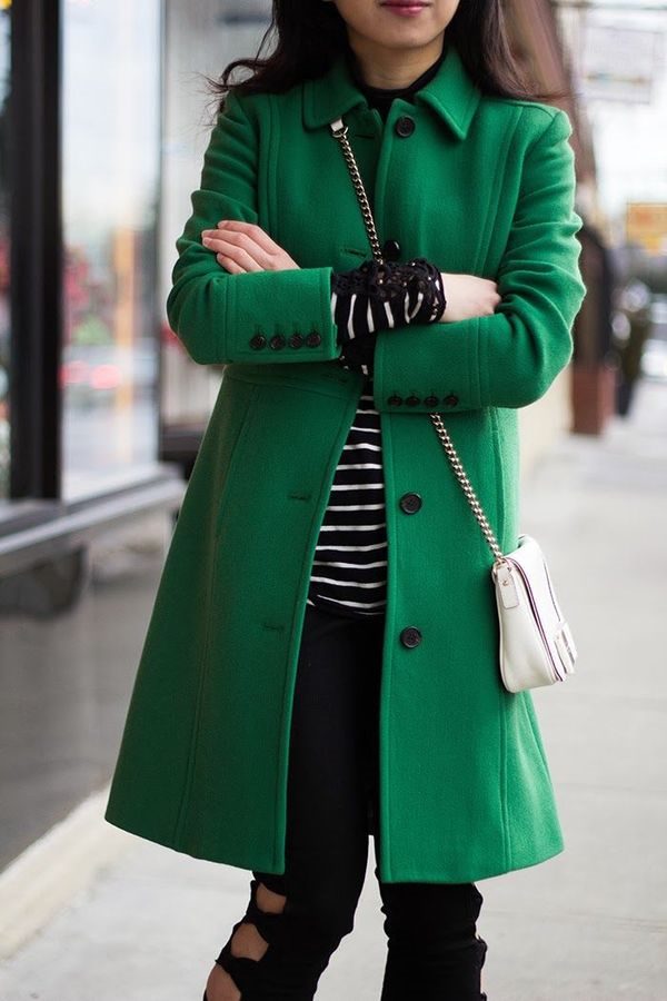 Зеленое пальто темных, ярких оттенков – с чем носить, фото #2