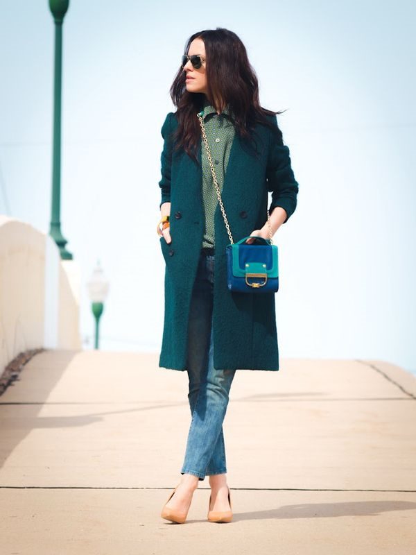 Зеленое пальто темных, ярких оттенков – с чем носить, фото #12