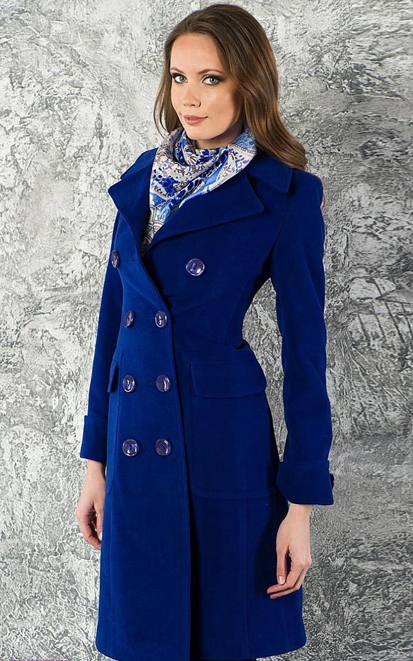 Синее пальто: с чем носить (темное, прямое, длинное), фото #54