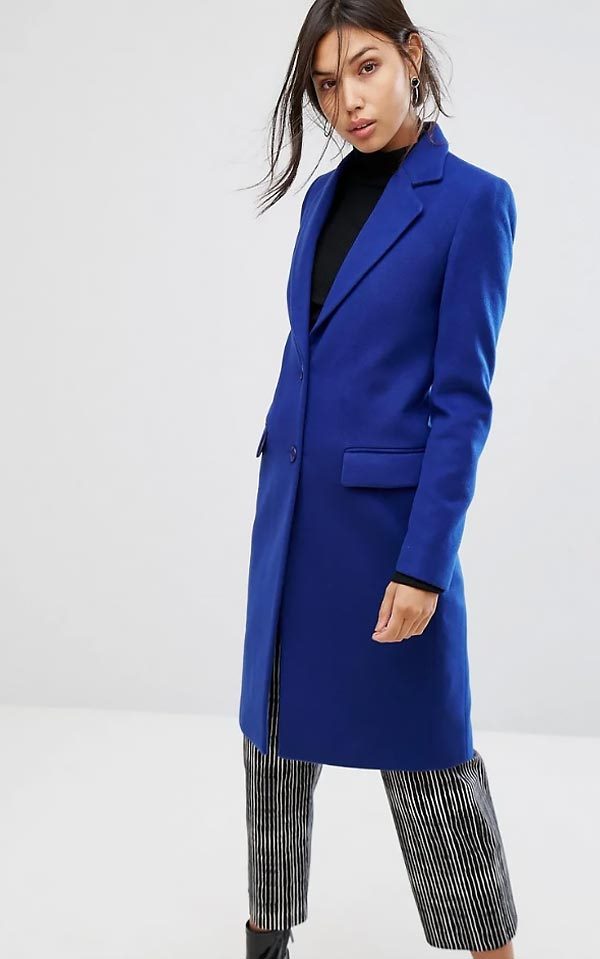 Синее пальто: с чем носить (темное, прямое, длинное), фото #52