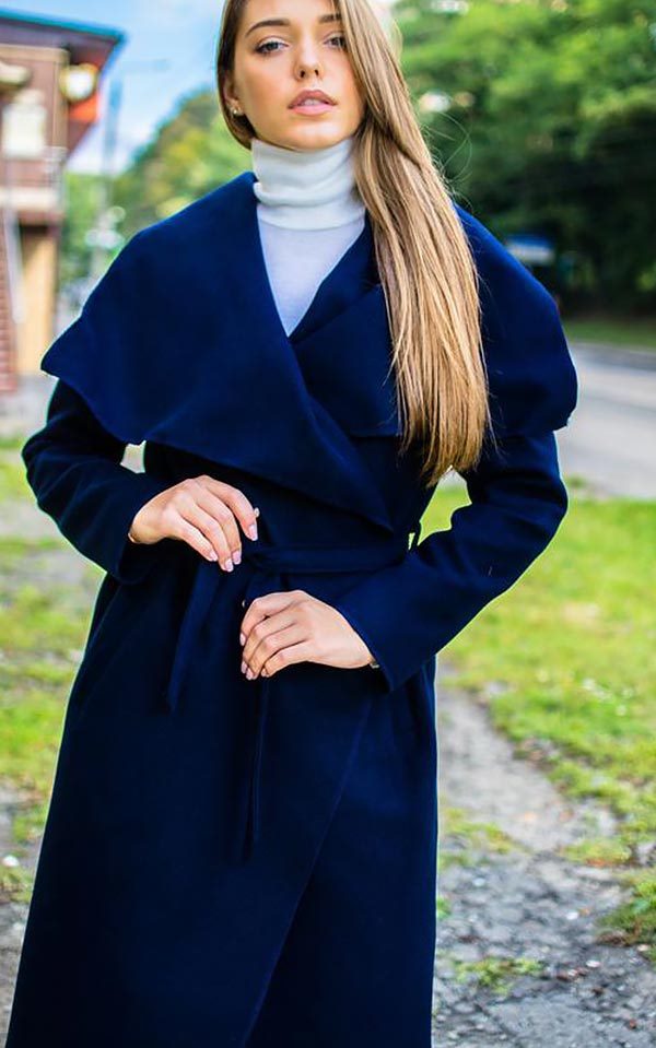 Синее пальто: с чем носить (темное, прямое, длинное), фото #62