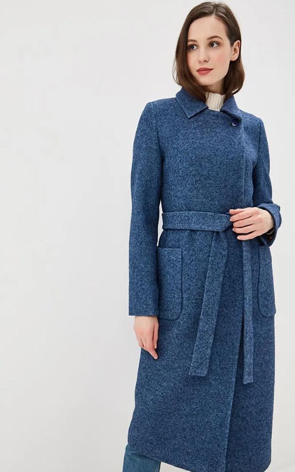 Синее пальто: с чем носить (темное, прямое, длинное), фото #64