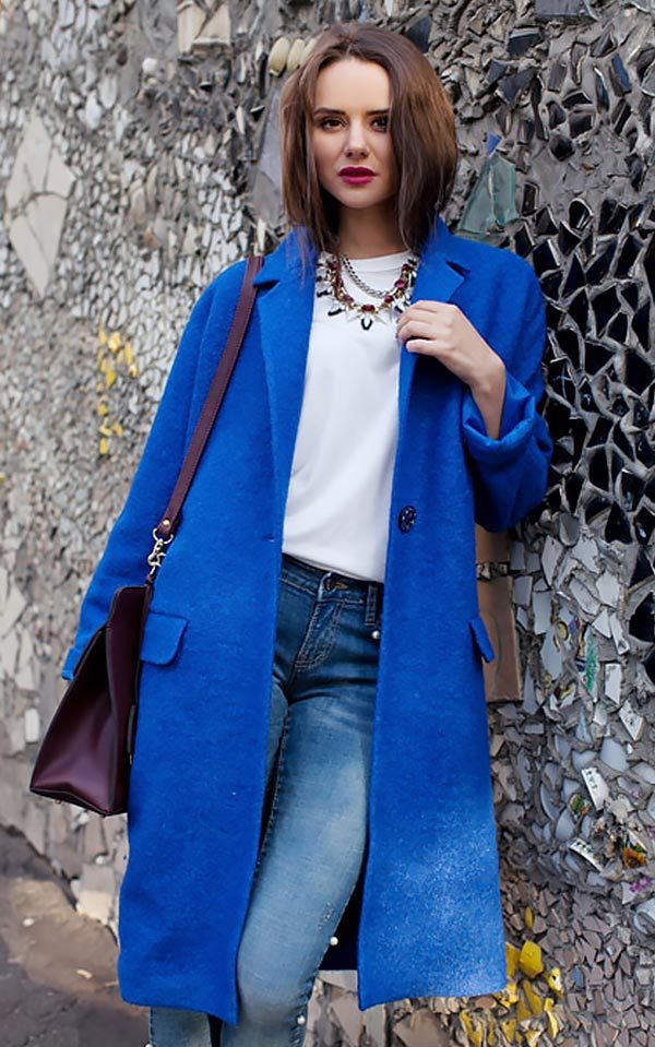 Синее пальто: с чем носить (темное, прямое, длинное), фото #7
