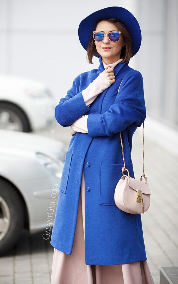 Синее пальто: с чем носить (темное, прямое, длинное), фото #29