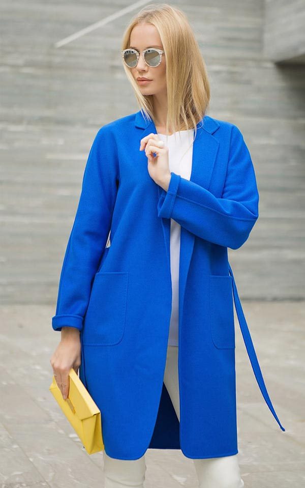 Синее пальто: с чем носить (темное, прямое, длинное), фото #48
