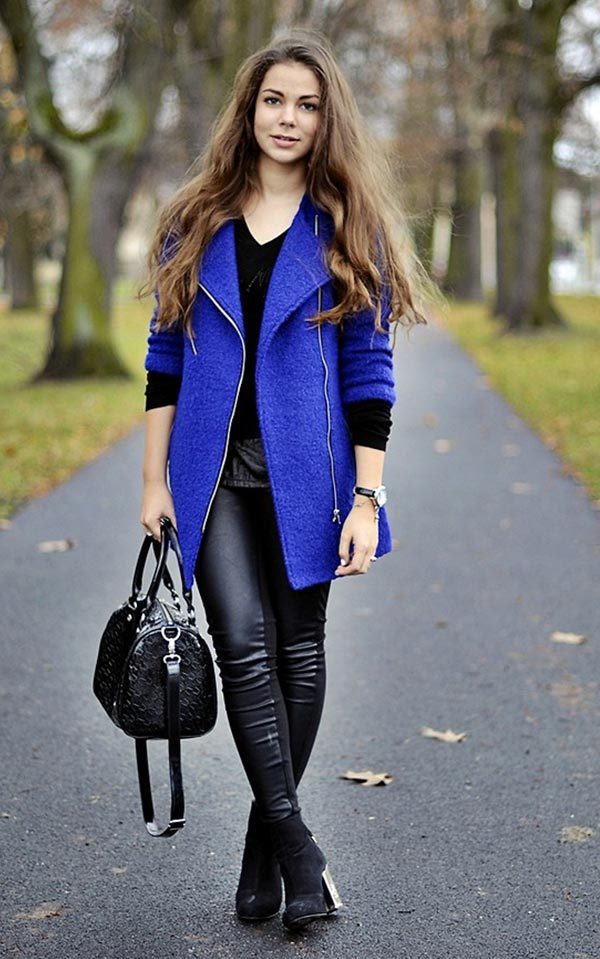 Синее пальто: с чем носить (темное, прямое, длинное), фото #4
