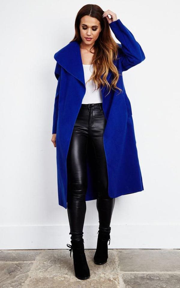 Синее пальто: с чем носить (темное, прямое, длинное), фото #37