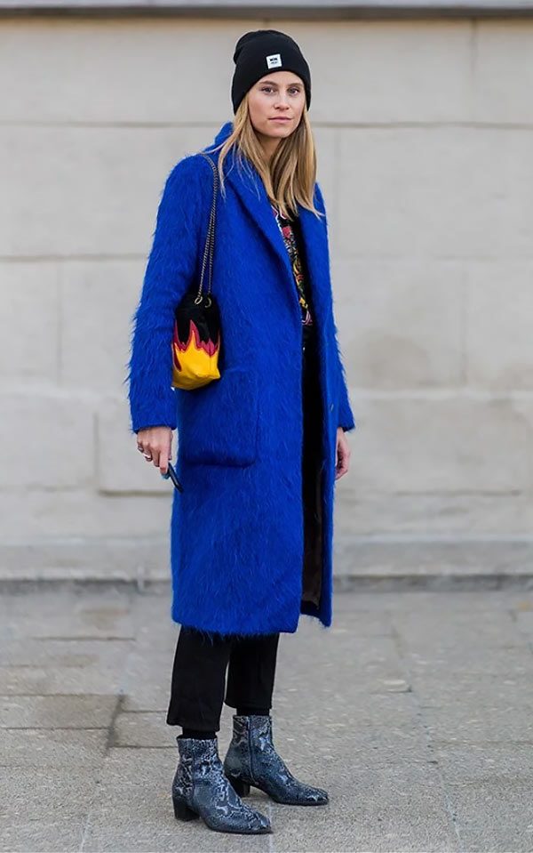 Синее пальто: с чем носить (темное, прямое, длинное), фото #39