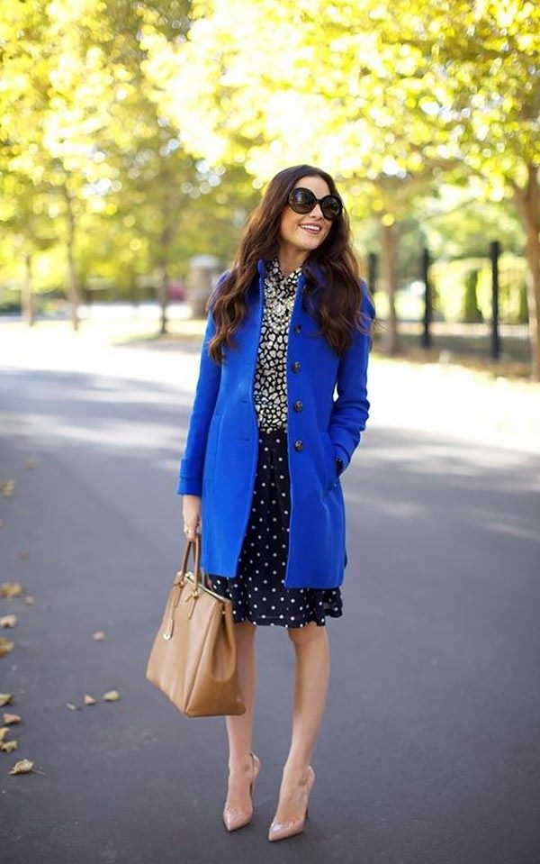 Синее пальто: с чем носить (темное, прямое, длинное), фото #18