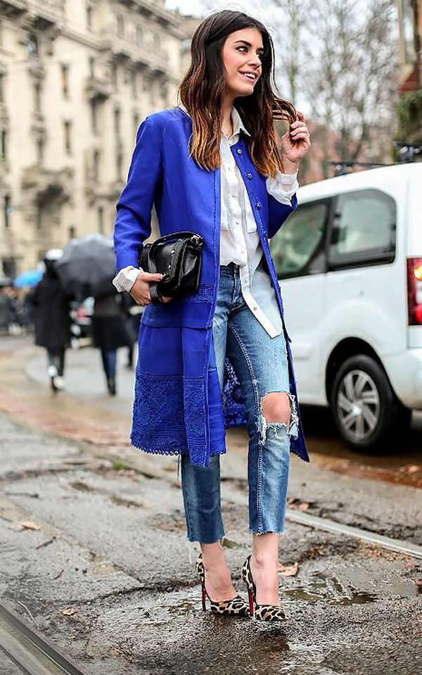 Синее пальто: с чем носить (темное, прямое, длинное), фото #8
