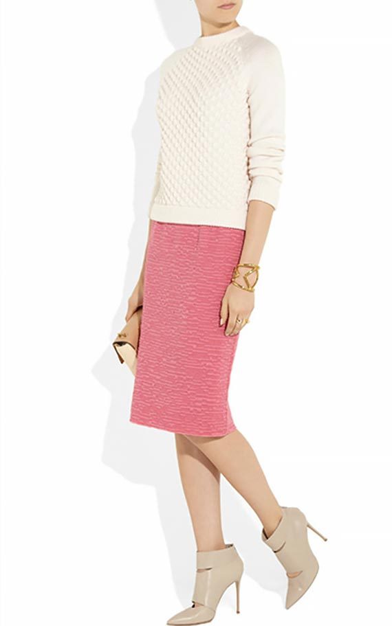 Розовая юбка-карандаш — с чем носить 2023 #32