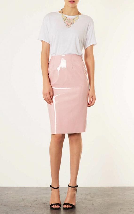 Розовая юбка-карандаш — с чем носить 2023 #9