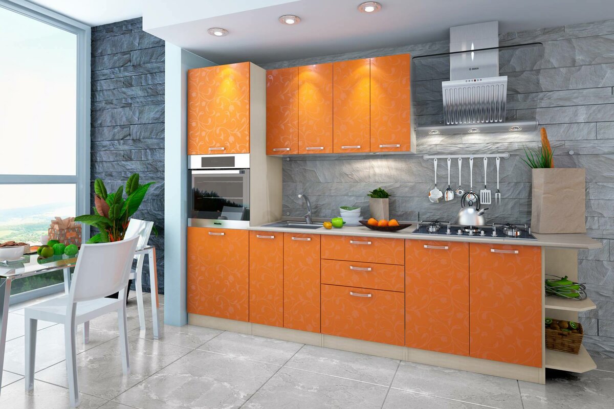  оранжевая кухня