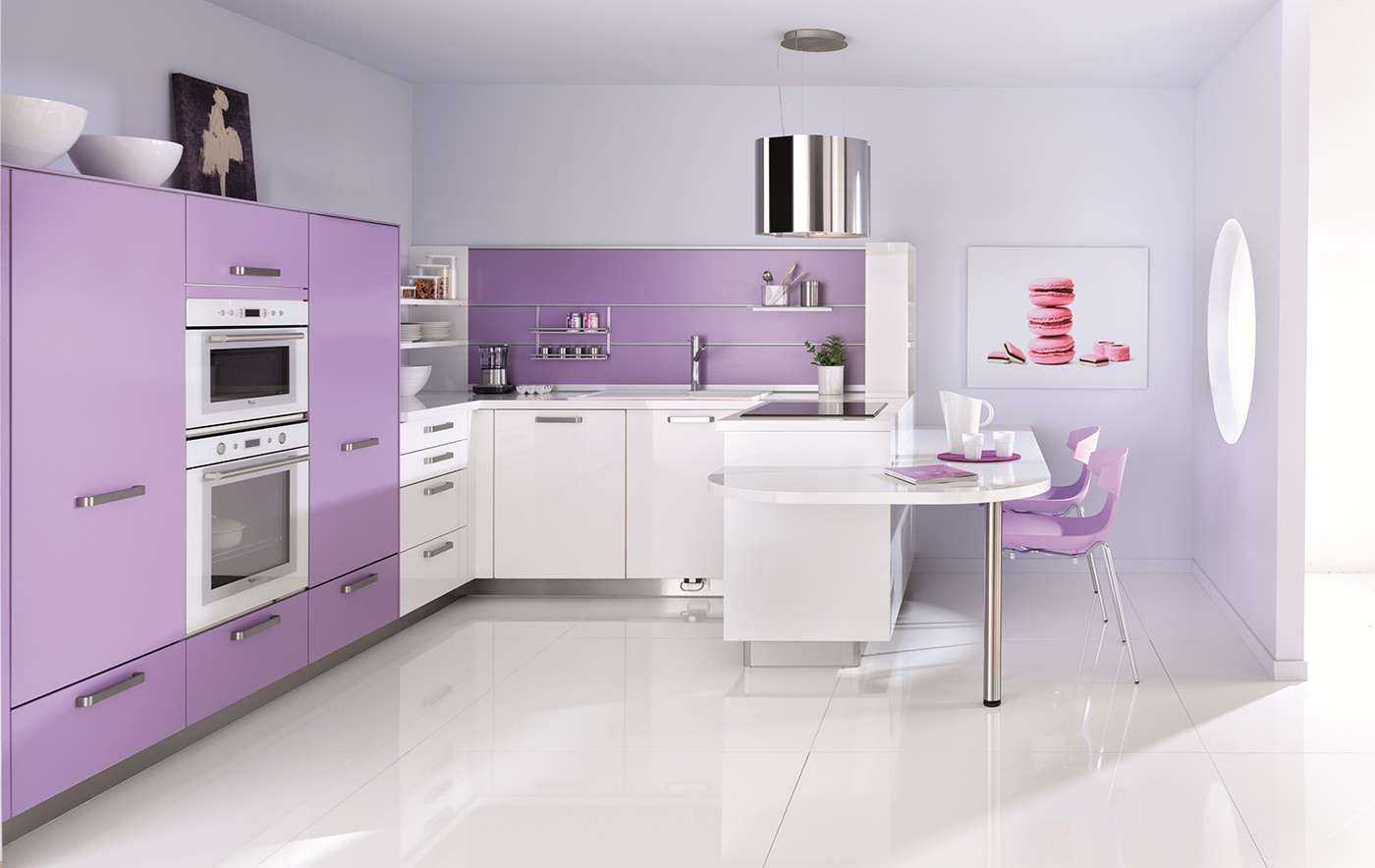  фиолетовая кухня минимализм