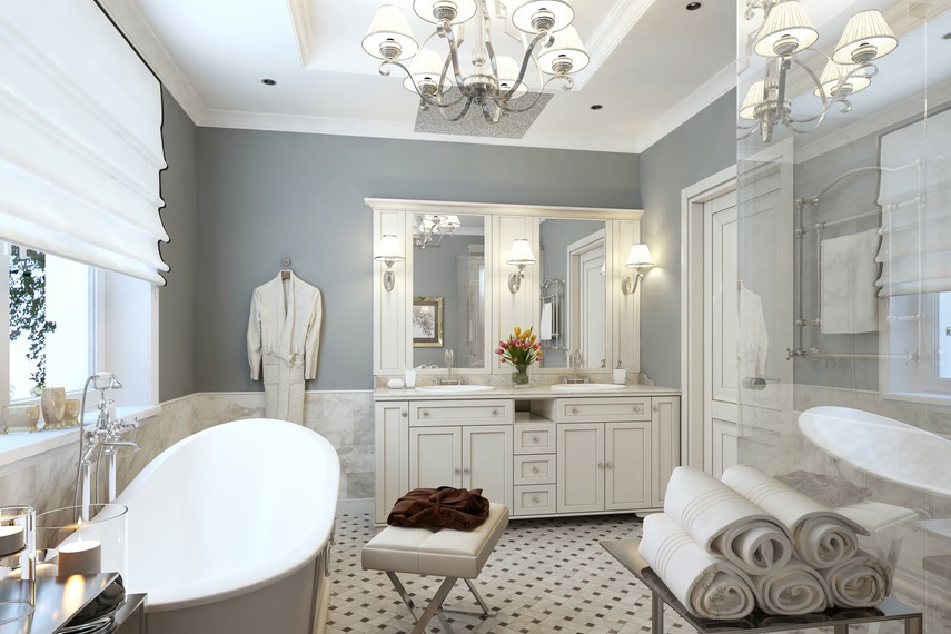 Классический стиль в дизайне интерьера ванной комнаты
